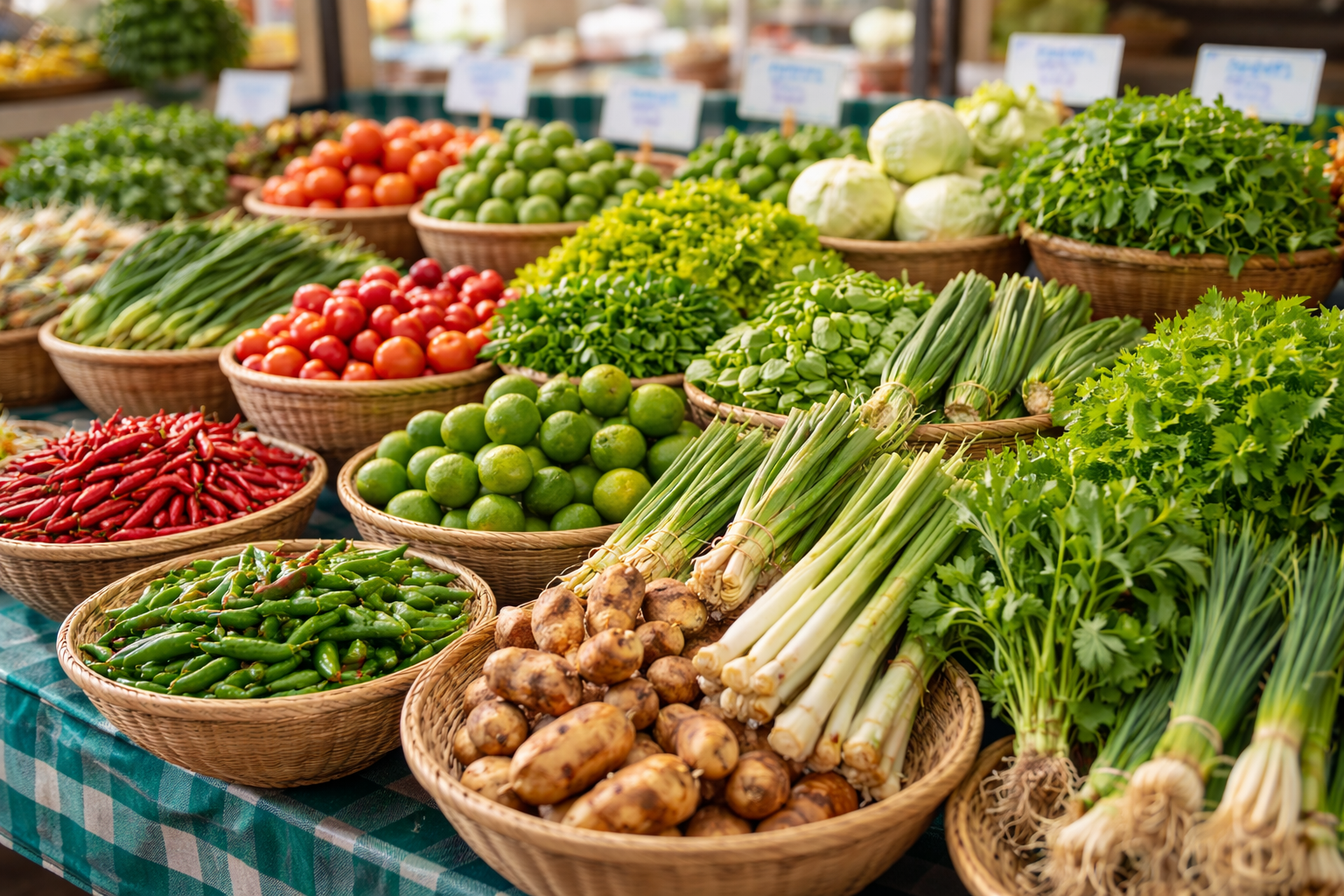 Fresh market produce herbs Thailand